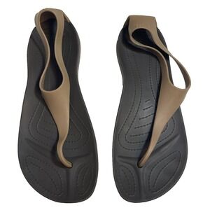 Crocs Sexi Flip Two-Tone Brown Thong Sandals Womens 8